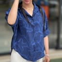 شومیز طرح دار کیمونو کد 887