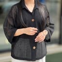 شومیز دکمه چوبی 882