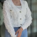 بافت جلو دکمه سفید کد 614