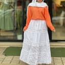 دامن سفید خامه دوزی کد 867