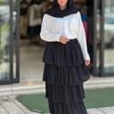 دامن طبقه ای مشکی کد 874