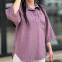 شومیز مانتویی  جلو بسته تک جیب کد 824