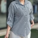  شومیز مانتویی  راه راه کد 820