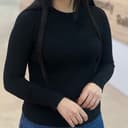 بافت گپ یقه گرد وارداتی مشکی کد1065